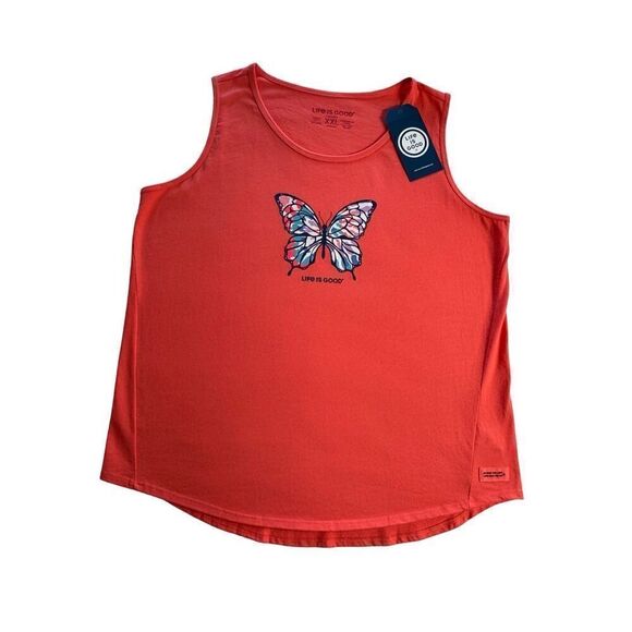 Life Is Good XXLarge Tie Dye Butterfly Tank Top - Picture 1 of 7